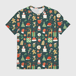 Футболка мужская Merry Christmas Happy New Year, цвет: 3D-принт