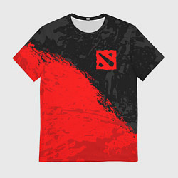 Футболка мужская DOTA 2 RED LOGO, БРЫЗГИ КРАСОК, цвет: 3D-принт