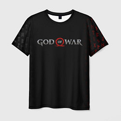 Футболка мужская GOD OF WAR LOGO, РУНЫ, цвет: 3D-принт