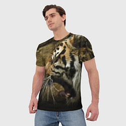 Футболка мужская Зевающий тигр, цвет: 3D-принт — фото 2