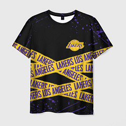 Футболка мужская LAKERS LOGO БРЫЗГИ КРАСОК, цвет: 3D-принт