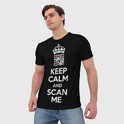 Футболка мужская Keep calm and scan me: fuck off, цвет: 3D-принт — фото 2