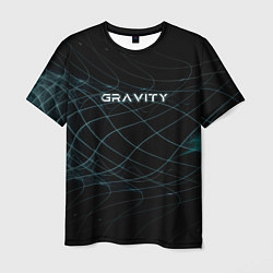 Футболка мужская Gravity blue line theme, цвет: 3D-принт