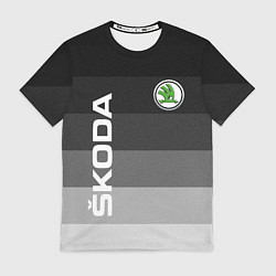 Футболка мужская SKODA, ШКОДА ГРАДИЕНТ, цвет: 3D-принт