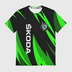 Футболка мужская SKODA Логотип Узор, цвет: 3D-принт