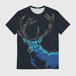 Футболка мужская Синий Олень, цвет: 3D-принт