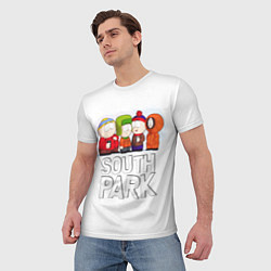 Футболка мужская South Park - Южный парк Кенни, Кайл, Стэн и Эрик, цвет: 3D-принт — фото 2