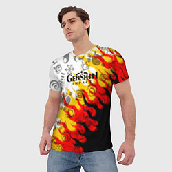 Футболка мужская Genshin Impact - Fire, цвет: 3D-принт — фото 2