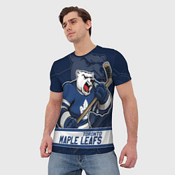 Футболка мужская Торонто Мейпл Лифс, Toronto Maple Leafs Маскот, цвет: 3D-принт — фото 2