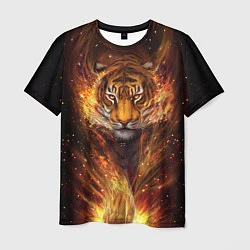 Футболка мужская Огненный тигр Сила огня, цвет: 3D-принт