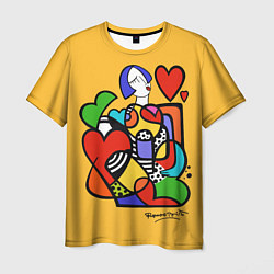 Футболка мужская Girl with hearts, цвет: 3D-принт