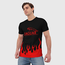 Футболка мужская Jaguar, Ягуар огонь, цвет: 3D-принт — фото 2