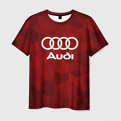 Футболка мужская Ауди, Audi Красный фон, цвет: 3D-принт