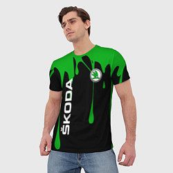 Футболка мужская Skoda: Подтеки, цвет: 3D-принт — фото 2