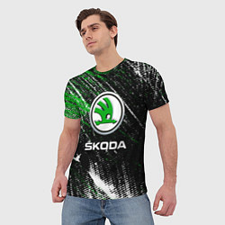 Футболка мужская Skoda: Потёртости, цвет: 3D-принт — фото 2