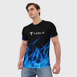 Футболка мужская Tesla Fire, цвет: 3D-принт — фото 2