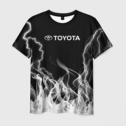Футболка мужская Toyota Молния с огнем, цвет: 3D-принт