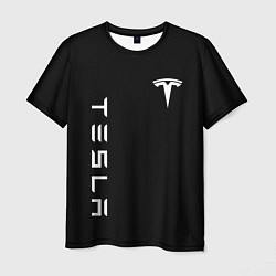 Футболка мужская Tesla Тесла логотип и надпись, цвет: 3D-принт