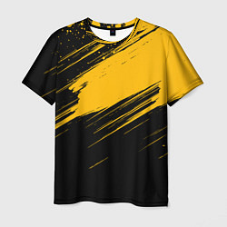 Футболка мужская Black and yellow grunge, цвет: 3D-принт