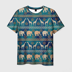 Футболка мужская Жирафы и слоны, цвет: 3D-принт