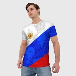 Футболка мужская Российский герб: триколор, цвет: 3D-принт — фото 2