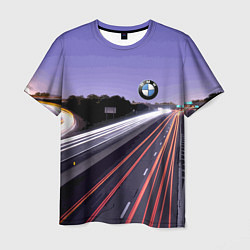 Футболка мужская BMW Ночная трасса, цвет: 3D-принт