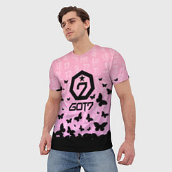 Футболка мужская GOT7 БАБОЧКИ, цвет: 3D-принт — фото 2