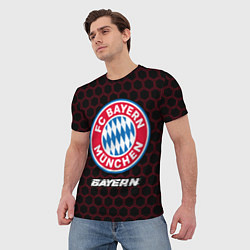 Футболка мужская БАВАРИЯ Bayern Соты, цвет: 3D-принт — фото 2