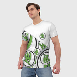 Футболка мужская Skoda Шкода Half Pattern, цвет: 3D-принт — фото 2