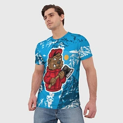 Футболка мужская Медведь дровосек, цвет: 3D-принт — фото 2
