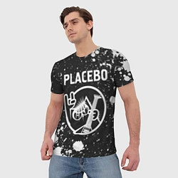 Футболка мужская Placebo - КОТ - Брызги, цвет: 3D-принт — фото 2
