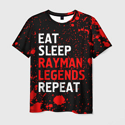 Футболка мужская Eat Sleep Rayman Legends Repeat Брызги, цвет: 3D-принт