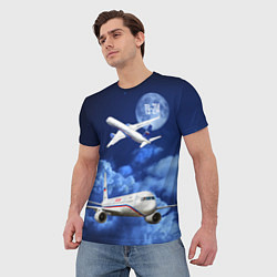 Футболка мужская Пассажирский самолет Ту-214, цвет: 3D-принт — фото 2