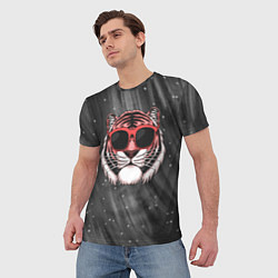 Футболка мужская Модный тигр в очках, цвет: 3D-принт — фото 2