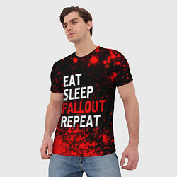 Футболка мужская Eat Sleep Fallout Repeat Краска, цвет: 3D-принт — фото 2