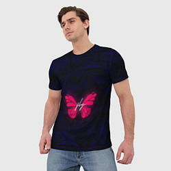 Футболка мужская Бабочка неон FLY, цвет: 3D-принт — фото 2