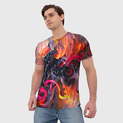 Футболка мужская Уроборос в огне, цвет: 3D-принт — фото 2
