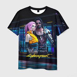 Футболка мужская Johnny и Vi Girl Cyberpunk2077, цвет: 3D-принт