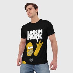 Футболка мужская LINKIN PARK ГОМЕР СИМПСОН, SIMPSONS, цвет: 3D-принт — фото 2