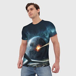 Футболка мужская Stellaris взрыв звезды лучом с космического корабл, цвет: 3D-принт — фото 2