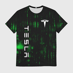 Футболка мужская Tesla Зеленые точки, цвет: 3D-принт