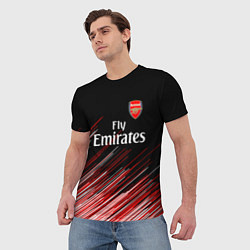 Футболка мужская Arsenal полосы, цвет: 3D-принт — фото 2