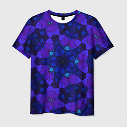 Футболка мужская Калейдоскоп -геометрический сине-фиолетовый узор, цвет: 3D-принт