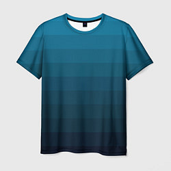 Футболка мужская Blue stripes gradient, цвет: 3D-принт