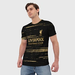 Футболка мужская Liverpool в золотом цвете, цвет: 3D-принт — фото 2