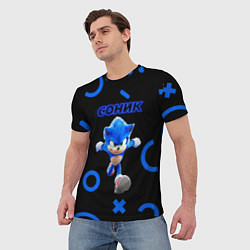 Футболка мужская Sonic фигуры, цвет: 3D-принт — фото 2