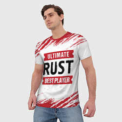 Футболка мужская Rust: красные таблички Best Player и Ultimate, цвет: 3D-принт — фото 2