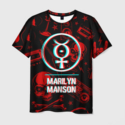 Футболка мужская Marilyn Manson Rock Glitch, цвет: 3D-принт