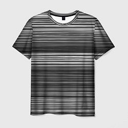 Футболка мужская Black and white thin stripes Тонкие полосы, цвет: 3D-принт