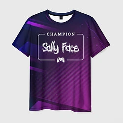 Футболка мужская Sally Face Gaming Champion: рамка с лого и джойсти, цвет: 3D-принт
